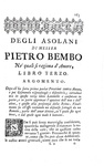Pietro Bembo - Degli Asolani libri tre - Verona, Pietro Antonio Berno 1743 (ottima legatura coeva) Pietro Bembo - Degli Asolani libri tre - Verona, Pietro Antonio Berno 1743 (ottima legatura coeva)