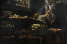Justus Juncker - A Scholar Sitting at his Desk - inizi del XX secolo (olio su tavola) Justus Juncker - A Scholar Sitting at his Desk - inizi del XX secolo (olio su tavola)