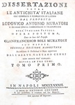 Ludovico Antonio Muratori - Dissertazioni sopra le antichit� italiane - Napoli 1763 (con 8 tavole) Ludovico Antonio Muratori - Dissertazioni sopra le antichit� italiane - Napoli 1763 (con 8 tavole)