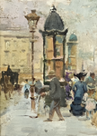 Carlo Brancaccio - Il lungo Senna a Parigi e le sue edicole - ca. 1895/1900 (olio su tavola lignea) Carlo Brancaccio - Il lungo Senna a Parigi e le sue edicole - ca. 1895/1900 (olio su tavola lignea)