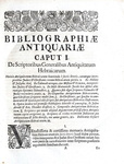 Storia della bibliografia: Johann Albert Fabricius - Bibliographia antiquaria - Amburgo 1716 Storia della bibliografia: Johann Albert Fabricius - Bibliographia antiquaria - Amburgo 1716