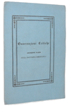 Giuseppe Papis - Osservazioni critiche sulla dottrina omiopatica - 1837 (rarissima prima edizione) Giuseppe Papis - Osservazioni critiche sulla dottrina omiopatica - 1837 (rarissima prima edizione)