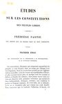 Simonde de Sismondi - Etudes sur les constitutions des peuples libres - Bruxelles 1839 Simonde de Sismondi - Etudes sur les constitutions des peuples libres - Bruxelles 1839