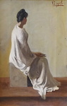 Vittorio Zippel - La lettrice - fine XIX secolo (1890/1895 ca.) - olio su tela di stile divisionista Vittorio Zippel - La lettrice - fine XIX secolo (1890/1895 ca.) - olio su tela di stile divisionista