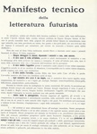 Marinetti - Manifesto tecnico della letteratura futurista - Milano 1912 (ricercata prima edizione) Marinetti - Manifesto tecnico della letteratura futurista - Milano 1912 (ricercata prima edizione)