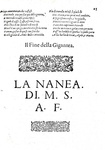 Girolamo Amelonghi - La Gigantea et la Nanea - Firenze, Torrentino 1566 (rarissima prima edizione) Girolamo Amelonghi - La Gigantea et la Nanea - Firenze, Torrentino 1566 (rarissima prima edizione)