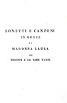 Le Rime di Petrarca con l'interpretazione di Giacomo Leopardi - Milano 1826 (rara prima edizione) Le Rime di Petrarca con l'interpretazione di Giacomo Leopardi - Milano 1826 (rara prima edizione)