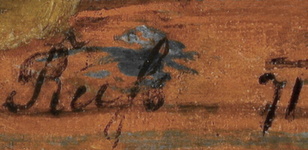 Franz Russ il Giovane - Dame mit buch - 1871 (olio su tela - splendida cornice di met� Ottocento)