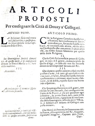 Guerra di successione spagnola: consegna della citt� di Douay agli alleati - 1710 (prima edizione) Guerra di successione spagnola: consegna della citt� di Douay agli alleati - 1710 (prima edizione)