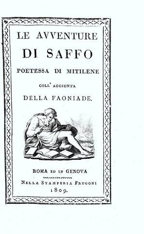 Alessandro Verri - Le avventure di Saffo, poetessa di Metilene - Roma 1809 (su carta azzurrina) Alessandro Verri - Le avventure di Saffo, poetessa di Metilene - Roma 1809 (su carta azzurrina)