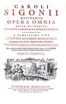 L'opera del grande storiografo modenese Carlo Sigonio: Opera omnia - Milano 1732-37 (sette volumi)