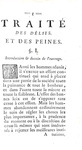 Cesare Beccaria - Trait� des delits et peines - A Lausanne 1766 (rara prima edizione francese) Cesare Beccaria - Trait� des delits et peines - A Lausanne 1766 (rara prima edizione francese)