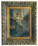 Eugenio Cabella - Giovane donna che legge. Studio sull'esempio di Giuseppe Sciuti (olio su tela) Eugenio Cabella - Giovane donna che legge. Studio sull'esempio di Giuseppe Sciuti (olio su tela)