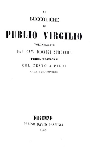 Virgilio - Le buccoliche volgarizzate - Firenze, Passigli 1840 (splendida legatura alla cattedrale) Virgilio - Le buccoliche volgarizzate - Firenze, Passigli 1840 (splendida legatura alla cattedrale)