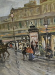 Carlo Brancaccio - Un boulevard a Parigi con le sue edicole - fine del XIX secolo (olio su tavola) Carlo Brancaccio - Un boulevard a Parigi con le sue edicole - fine del XIX secolo (olio su tavola)