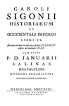 L'opera del grande storiografo modenese Carlo Sigonio: Opera omnia - Milano 1732-37 (sette volumi)