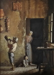 Elena Nobili - "Ti osservo" - Seconda met� dell'Ottocento (olio su prima tela)