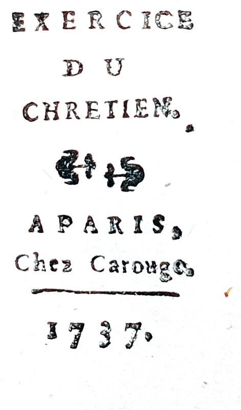 Straordinario libro in miniatura (cm 3,4): Exercice du chretien - Paris 1737 (bel cofanetto coevo) Straordinario libro in miniatura (cm 3,4): Exercice du chretien - Paris 1737 (bel cofanetto coevo)