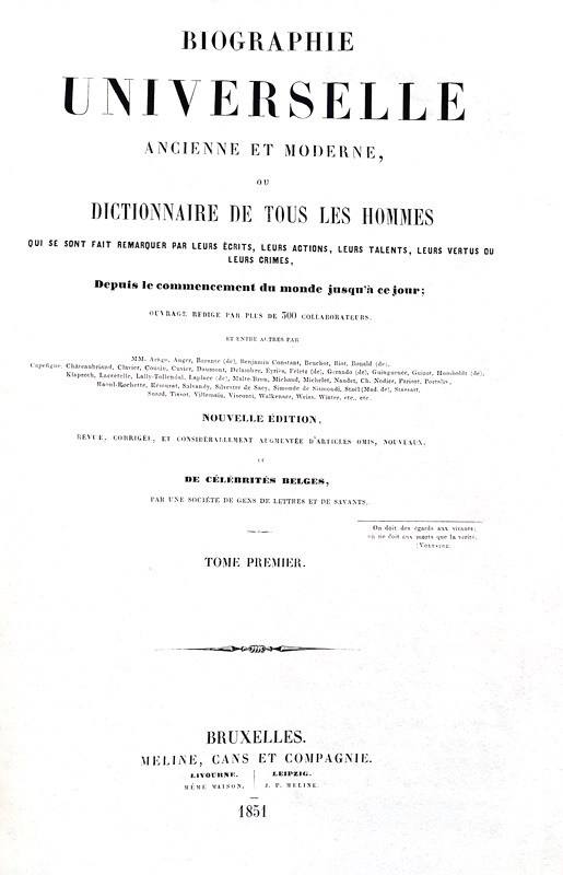 Dizionario biografico: Biographie universelle ancienne et moderne - 1851 (oltre 11.000 pagine) Dizionario biografico: Biographie universelle ancienne et moderne - 1851 (oltre 11.000 pagine)