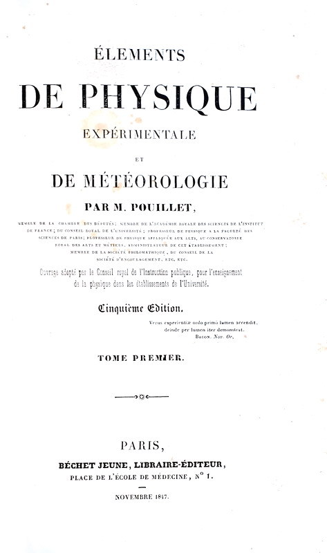 Fisica e meteorologia: Pouillet - Elements de physique et meteorologie - 1847 (con 40 belle tavole) Fisica e meteorologia: Pouillet - Elements de physique et meteorologie - 1847 (con 40 belle tavole)