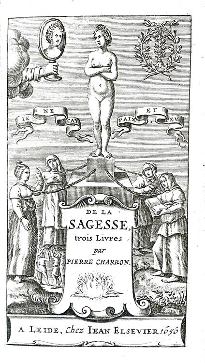 Pierre Charron - De la sagesse trois livres - Elzevier 1656 (stupenda legatura in marocchino rosso)