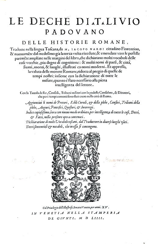 Tito Livio - Le Deche delle historie romane - Venezia, Giunti 1554 (bellissima edizione in folio) Tito Livio - Le Deche delle historie romane - Venezia, Giunti 1554 (bellissima edizione in folio)