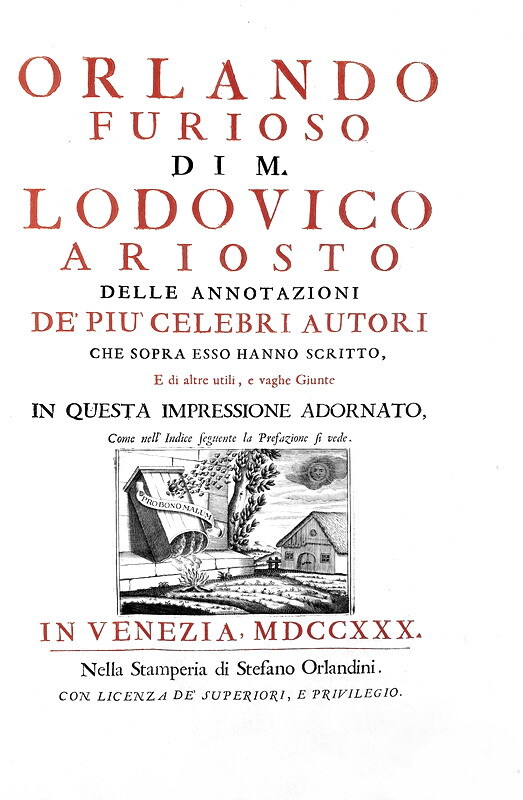 Un celebre figurato: Ludovico Ariosto - Orlando furioso e Opere - Venezia 1730 (con 52 belle tavole) Un celebre figurato: Ludovico Ariosto - Orlando furioso e Opere - Venezia 1730 (con 52 belle tavole)