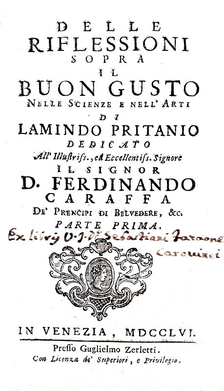 Ludovico Antonio Muratori - Delle riflessioni sopra il buon gusto nelle scienze e nell�arti - 1756 Ludovico Antonio Muratori - Delle riflessioni sopra il buon gusto nelle scienze e nell�arti - 1756